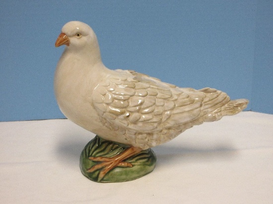 Majolica Style Porcelain Turtle Dove Figure Hand Painted