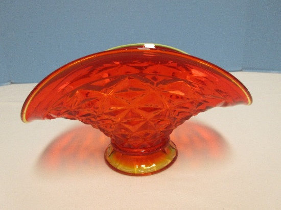 Collectors - Imperial Glass-Ohio Mt. Vernon Pattern Amberina Pressed Glass Vase