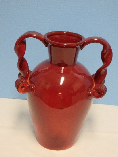 Ceramic Casa Cristina Home Collection by CBK Old World Italian 12 1/2" Stylized Maroon Vase