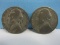 Two Jefferson Nickel Coins Wartime Composition 1943 Philadelphia Mint/1945 Denver Mint