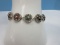 925 Sterling Silver Vintage Ruby & Emerald Gemstones Star & Circular Link Design