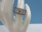 925 Sterling Exceptional Cubic Zirconia Bombe Ladies Ring Center Row Pave