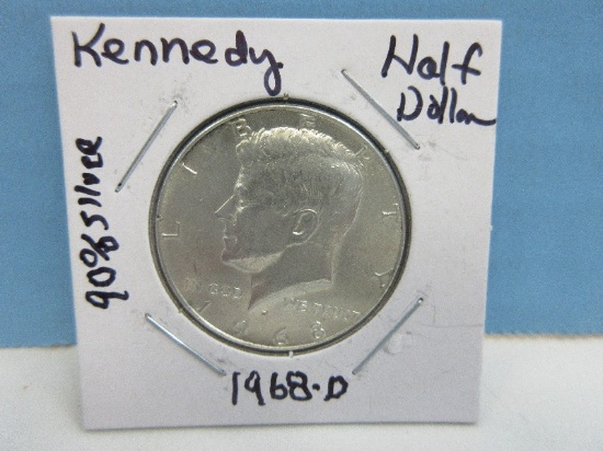 1968-D Kennedy Silver Half Dollar Coin Denver Mint