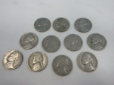 11 Jefferson Nickel Coins 1957 Pre-War Composition