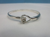 Contemporary Stylized Sterling Bracelet Knot Design w/ Carimar Gemstone