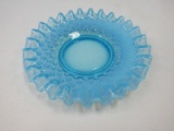 Fenton Glass Hobnail Pattern Blue Opalescent Double Crimped Edge 6