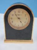 Howard Miller Transitional Modern Black & Brass Trim Alarm Clock Desk/Bookcase