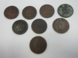 8 Indian Head Cent Penny Coins