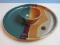 Awesome Walt Glass Pottery San Antonio Texas Chip & Dip Platter Sunset Landscape Design