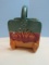 Walt Glass Pottery San Antonio Texas Napkin Holder w/ Center Handle & Medallion Accents
