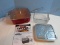 New Red Copper Square Cook 8 Different Ways Handled Pan w/ Vented Glass Vision Lid