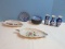 Group - 7 Porcelain Blue/White Japanese Cherry Blossom 4 1/2