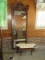 Grandiose Antique Hall Victorian East Lake Walnut & Burl Pier Mirror w/ Marble Base