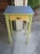 Cottage Farmhouse Rustic Tall Table w/ Drawer Celery Green & Slate Blue Top Distressed Finish