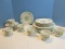24 Piece - Noritake China Versatone Matchmaker Pattern Multicolor Floral Green Dinnerware