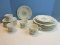 20 Piece - Noritake China Versatone Matchmaker Pattern Multicolor Floral Green Dinnerware