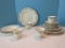 24 Pieces - Minton Bone China Bellemeade Pattern Blue Floral Inner Platinum Ring Dinnerware