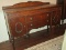 Regal Antique Sheraton Style Walnut Buffet Floral Swag Backsplash