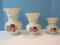 Set - 3 Baum Brothers Formalities Collection Victorian Rose Pattern Pink/Red Roses