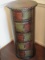 Unique Contemporary Modern Style 5 Drawer Cylinder Chest w/ Alternating Vinyl Pattern