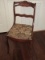 Duncan Phyfe Style Mahogany Carved Flower Foliage Side Chair on Sabre Legs