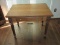 Antique Oak Library Desk w/ Dovetail Drawer on Reeded Legs & Foliage Accent