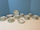 23 Pieces - Noritake China Spring Blossom Pattern Dinnerware Ring of Flowers Design