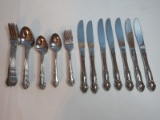 46 Pieces - Elegant Supreme Cutlery Stainless Flatware Flowers & Scroll Design