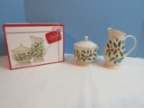 New Lenox China Holiday Pattern Sugar & Creamer Set