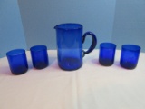 Hand Blown Splendid 5 Piece Beverage Set Cobalt 8