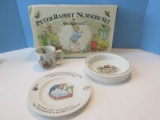 3 Piece - Set Wedgwood China Peter Rabbit Nursery Set Beatrix Pottery Design