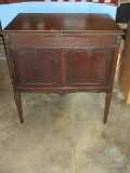 Early Blocks Music House Mahogany Cabinet Hand Crank Phonograph Record Player
