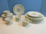 20 Piece - Noritake China Versatone Matchmaker Pattern Multicolor Floral Green Dinnerware