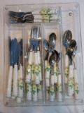 36 Piece - Noritake China Versatone Matchmaker Pattern Stainless Flatware