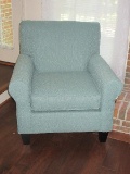 S&S Mfg. Furniture Transitional Modern Lounge Rolled Arm Chair on Wooden Feet