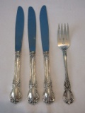 4 Pieces - Classic Towle Sterling Old Master Pattern 1942 Glossy Finish Pierced Salad Fork 6 3/8