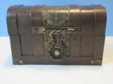 Old World European Keepsake Box Ornate Metal Latch Decorative Trim