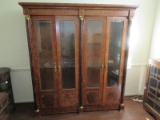 Exceptional Infinity Furniture Import Orpheus Collection Walnut Finish Lighted Curio
