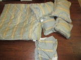 Group - Comforter Set Shavel Home Products Reversible Damask Foliage/Stripe Pattern