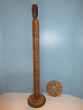 Early Continuous Calendar Upright Wooden Post Stick Base Days of Weeks