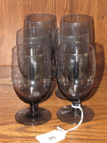 6 Dark Blue Tumbler Glasses