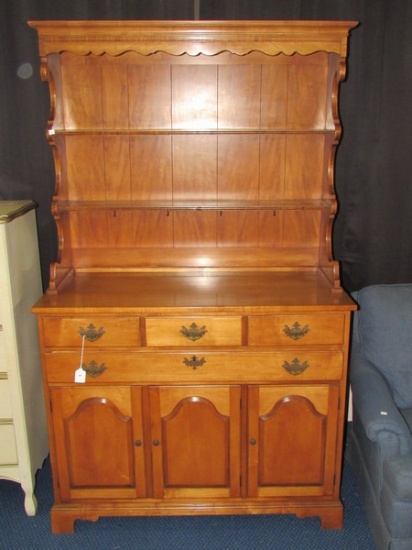 Wooden Kitchen Cabinet Lower 4 Dovetail Drawers, Brass Metal Pulls