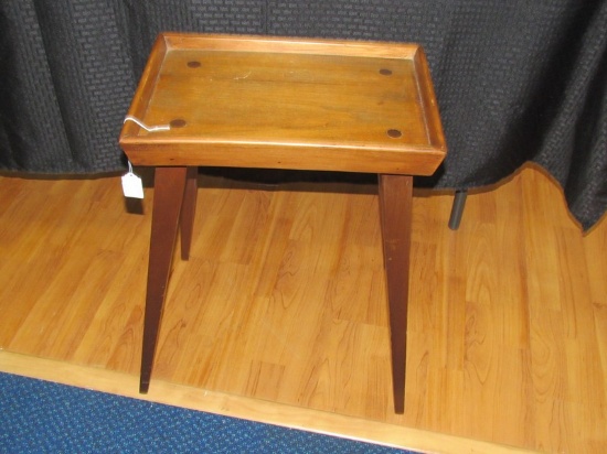 Vintage  Wooden Low Vase/ Tray Stand w/ Narrow Legs