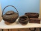 Basket Collection Handcrafted Philippine Large Basket Swing Handle with Lid