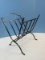 Folding Wrought Iron Black Magazine Rack Curved Design