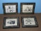 Set 4 USMC Original Ink Artwork Drawings Various Military Scenes Black Frame/Camo Mat