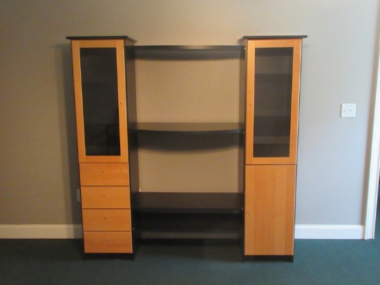 Contemporary Design Maple Media Entertainment Center Black Matte