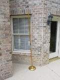 Valley Forge Flag Co. Cast-Iron Gold Tone Cover Flag Stand Base w/Wooden 8 Ft Guidon Staff