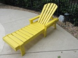 Polywood South Beach Collection Chaise Lounge Lemon Yellow w/Adjustable Back & Cover