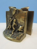 Pr Cast Metal 3-D Marines Raising the Flag on Iwo Jima Bookends